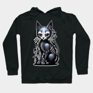 Black Skeleton Cat 3 Hoodie